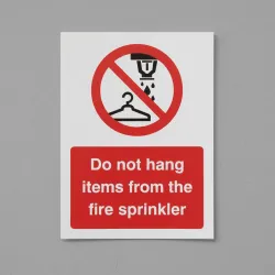 Do Not Hang Items from Fire Sprinkler Do Not Hang Items from Fire Sprinkler