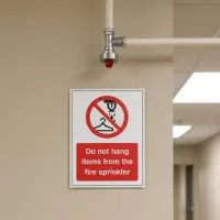 Do Not Hang Items from Fire Sprinkler Do Not Hang Items from Fire Sprinkler