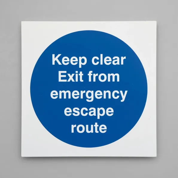 Keep Clear Exit from Emergency Escape Route Keep Clear Exit from Emergency Escape Route
