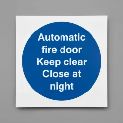 Automatic Fire Door Keep Clear Close At Night