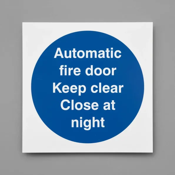 Automatic Fire Door Keep Clear Close At Night Automatic Fire Door Keep Clear Close At Night