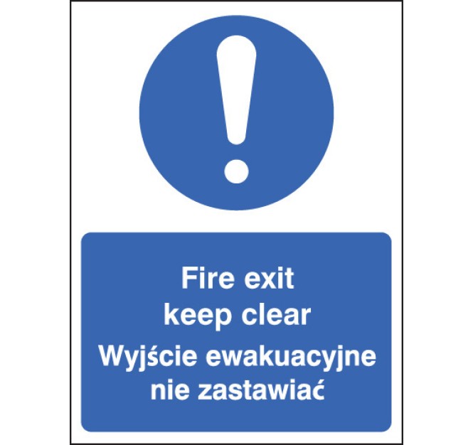 Fire Exit Keep Clear (English / Polish)