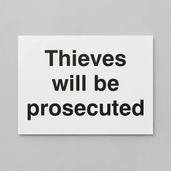 Thieves Will be Prosecuted Thieves Will be Prosecuted