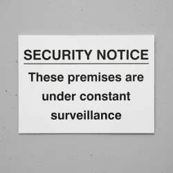 Security Notice - These Premises Under Constant Surveillance Security Notice - These Premises Under Constant Surveillance
