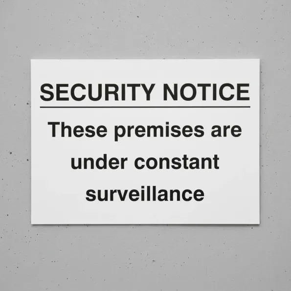 Security Notice - These Premises Under Constant Surveillance Security Notice - These Premises Under Constant Surveillance