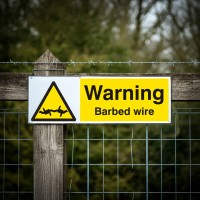 Warning - Barbed Wire