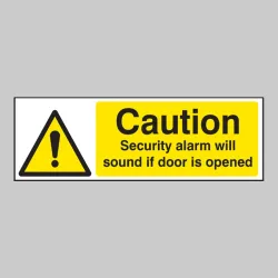 Caution - Security Alarm Will Sound If Door Is Opened Caution - Security Alarm Will Sound If Door Is Opened