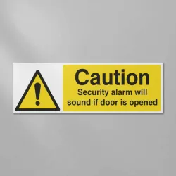Caution - Security Alarm Will Sound If Door Is Opened Caution - Security Alarm Will Sound If Door Is Opened