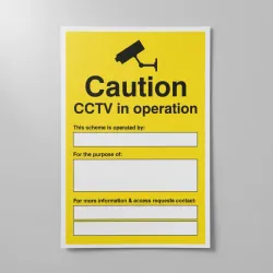 Caution - CCTV in Operation (Space for Details) - GDPR Compliant Caution - CCTV in Operation (Space for Details) - GDPR Compliant