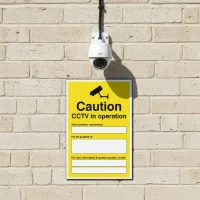 Caution - CCTV in Operation (Space for Details) - GDPR Compliant