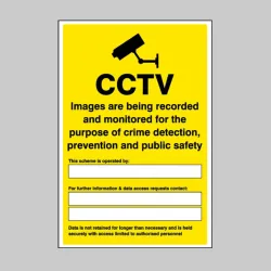 CCTV - Images are Being Recorded and Monitored (Space for Details) GDPR Compliant