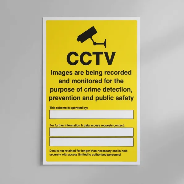 CCTV - Images are Being Recorded and Monitored (Space for Details) GDPR Compliant
