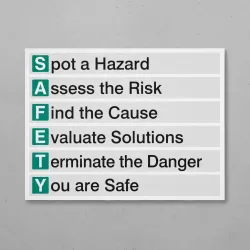 S.A.F.E.T.Y - Spot - Assess - Find - Evaluate - Terminate - You Are Safe