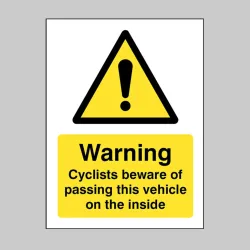 Cyclists Beware of Passing this Vehicle On the Inside