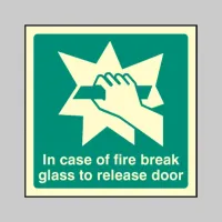 Break Glass to Release Door Break Glass to Release Door