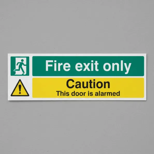 Fire Exit Only Caution - This Door Is Alarmed Fire Exit Only Caution - This Door Is Alarmed