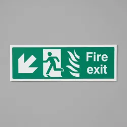 HTM Fire Exit - Arrow Down Left HTM Fire Exit - Arrow Down Left