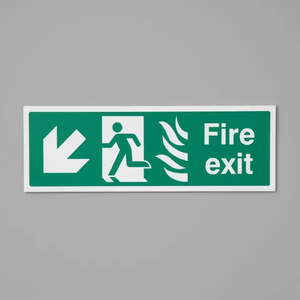 HTM Fire Exit - Arrow Down Left HTM Fire Exit - Arrow Down Left