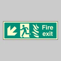 HTM Fire Exit - Arrow Down Left HTM Fire Exit - Arrow Down Left