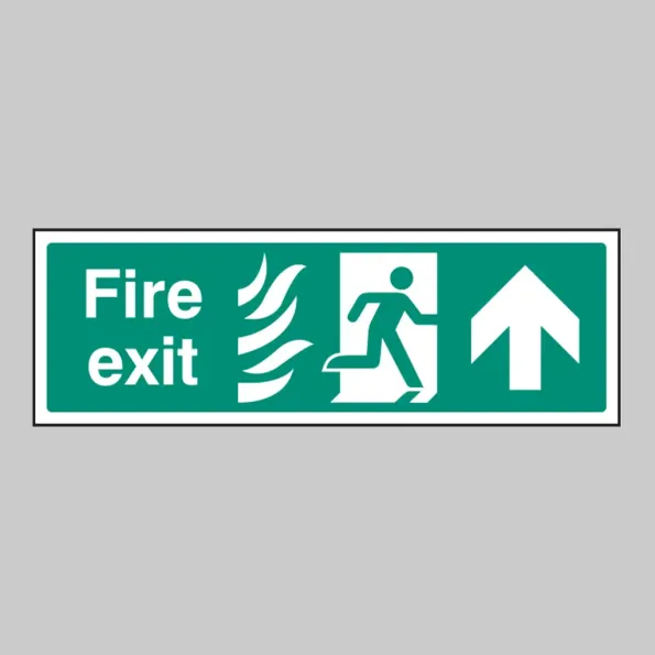 HTM Fire Exit - Arrow Up / Straight On HTM Fire Exit - Arrow Up / Straight On
