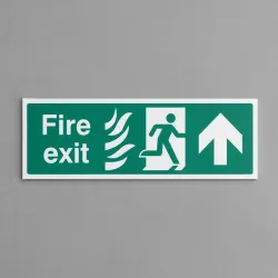 HTM Fire Exit - Arrow Up / Straight On HTM Fire Exit - Arrow Up / Straight On