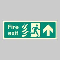 HTM Fire Exit - Arrow Up / Straight On HTM Fire Exit - Arrow Up / Straight On