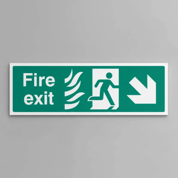HTM Fire Exit - Arrow Down Right HTM Fire Exit - Arrow Down Right