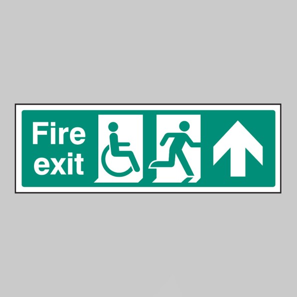 Disabled Fire Exit - Arrow Up / Straight On