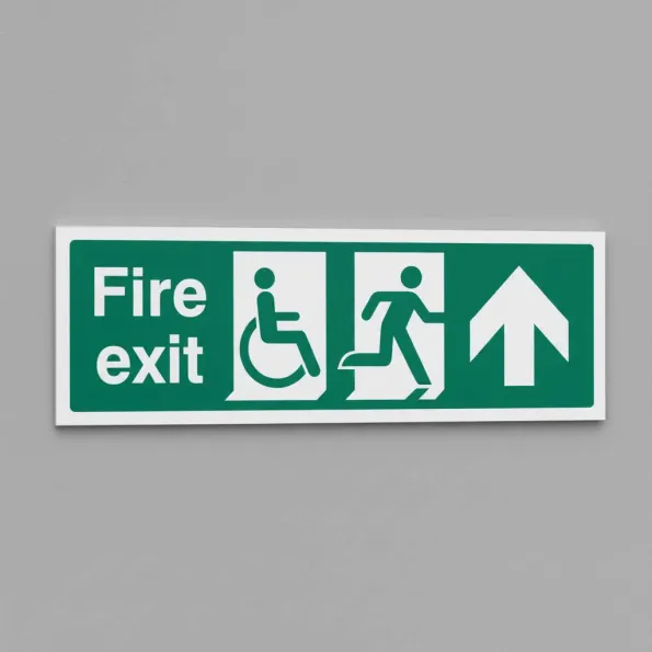 Disabled Fire Exit - Arrow Up / Straight On Disabled Fire Exit - Arrow Up / Straight On
