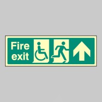 Disabled Fire Exit - Arrow Up / Straight On