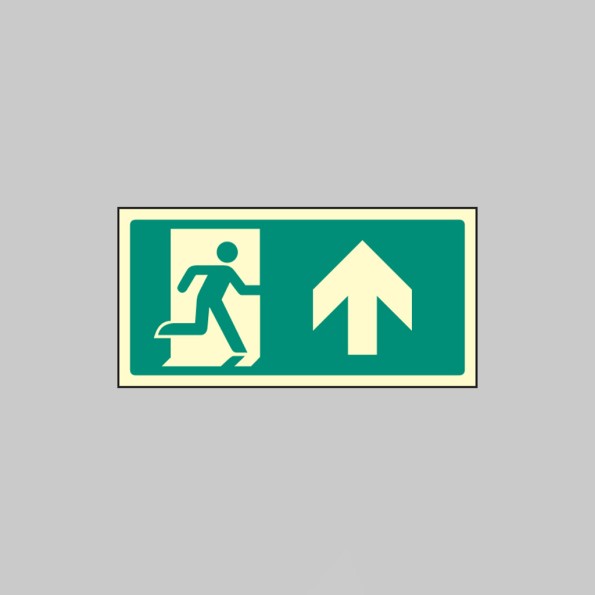 Intermediate Fire Exit Marker - Arrow Up / Straight On