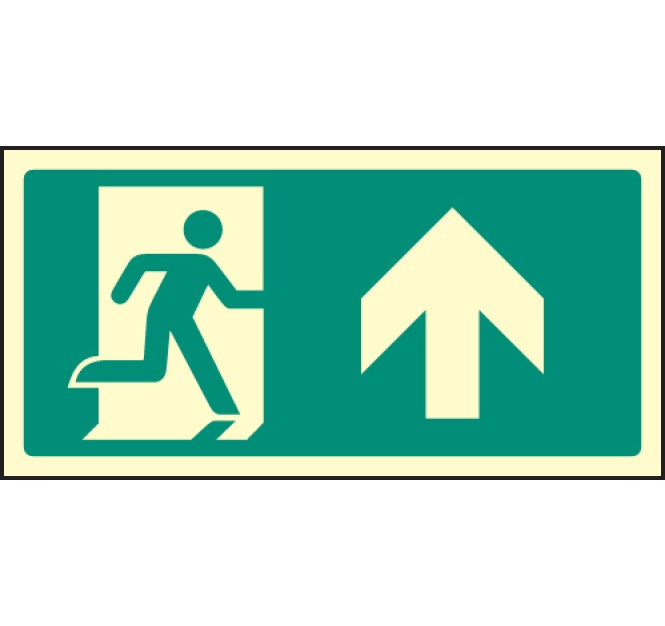 Intermediate Fire Exit Marker - Arrow Up / Straight On