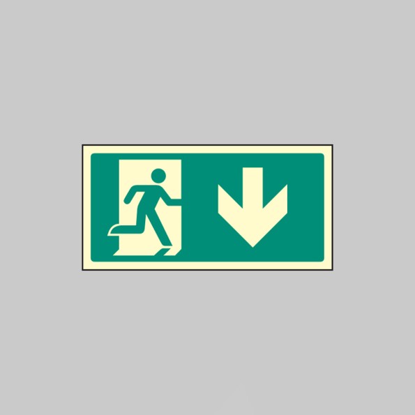 Intermediate Fire Exit Marker - Arrow Down