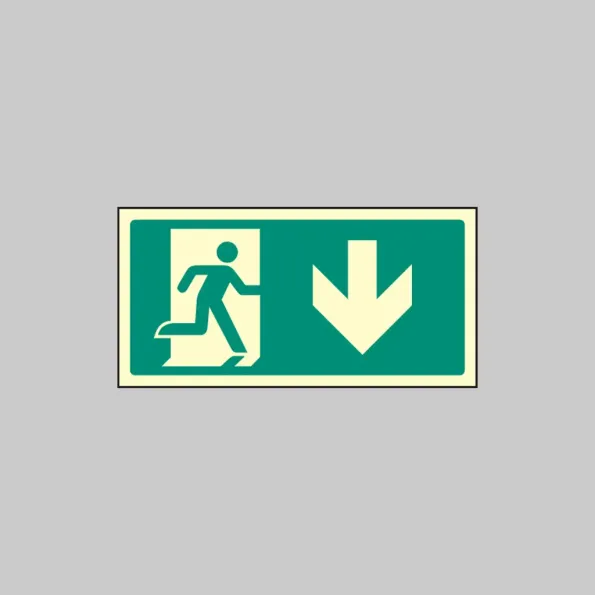 Intermediate Fire Exit Marker - Arrow Down Intermediate Fire Exit Marker - Arrow Down