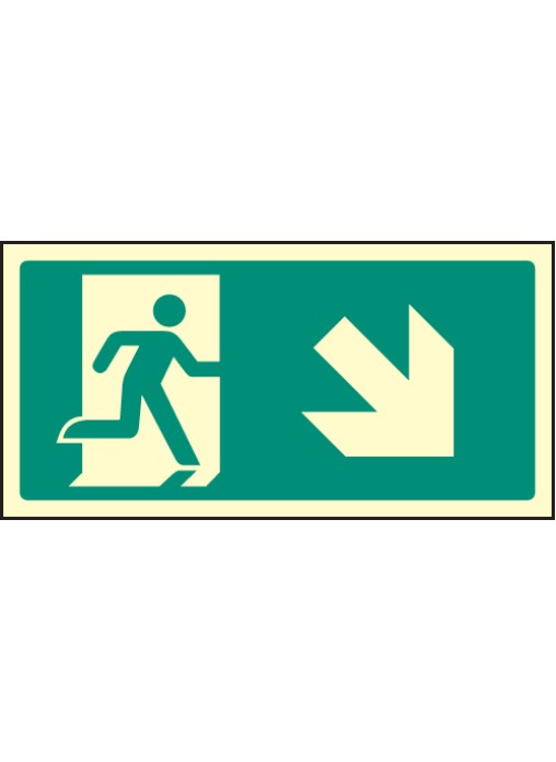 Intermediate Fire Exit Marker Arrow Down Right
