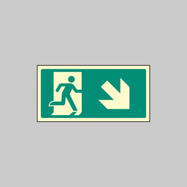 Intermediate Fire Exit Marker - Arrow Down Right Intermediate Fire Exit Marker - Arrow Down Right
