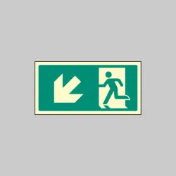 Intermediate Fire Exit Marker - Arrow Down Left Intermediate Fire Exit Marker - Arrow Down Left