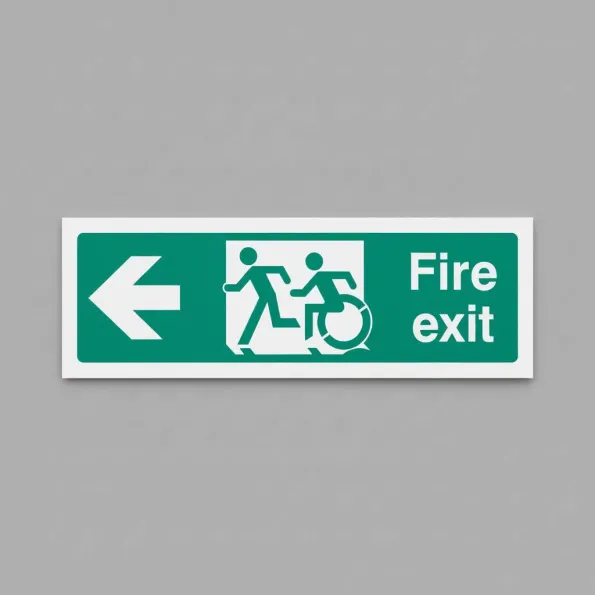 Inclusive Disabled Fire Exit Design - Arrow Left Inclusive Disabled Fire Exit Design - Arrow Left