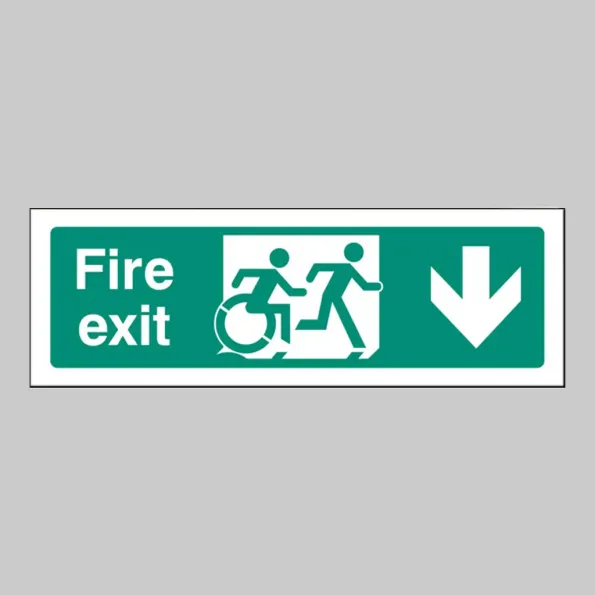 Inclusive Disabled Fire Exit Design - Arrow Down Inclusive Disabled Fire Exit Design - Arrow Down