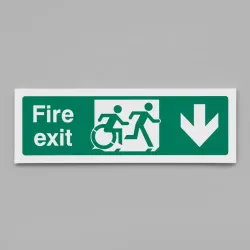 Inclusive Disabled Fire Exit Design - Arrow Down Inclusive Disabled Fire Exit Design - Arrow Down
