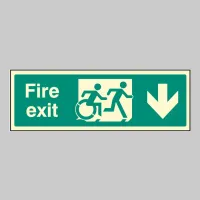 Inclusive Disabled Fire Exit Design - Arrow Down Inclusive Disabled Fire Exit Design - Arrow Down