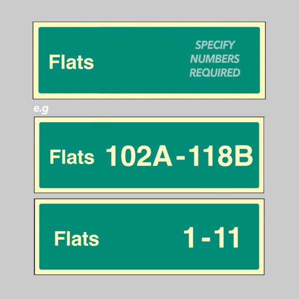 Flats X-Y (Specify when Ordering: eg 1-20) - Stairway Dwelling ID