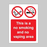 This is a No Smoking and No Vaping Area
