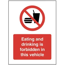 Eating and Drinking is Forbidden in this Vehicle Label
