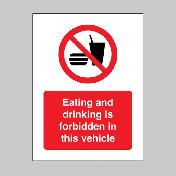 Eating and Drinking is Forbidden in this Vehicle Label