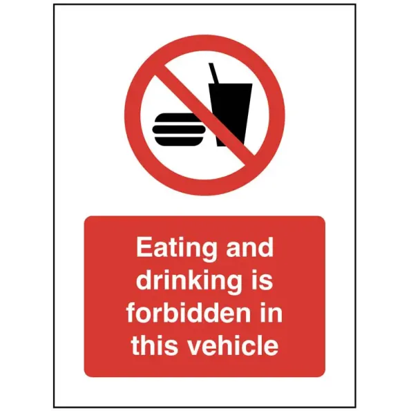 Eating and Drinking is Forbidden in this Vehicle Label