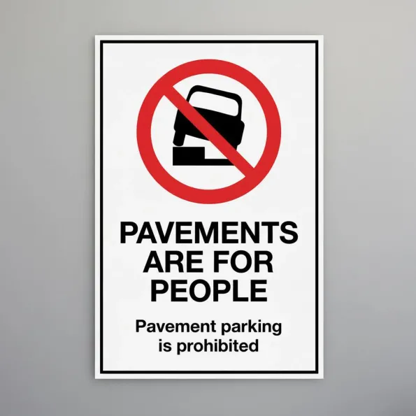 Pavements are for People - Parking on the Pavement is Prohibited Pavements are for People - Parking on the Pavement is Prohibited
