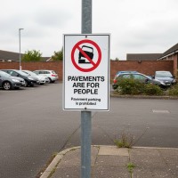 Pavements are for People - Parking on the Pavement is Prohibited