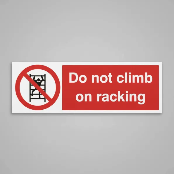 Do Not Climb On Racking Do Not Climb On Racking