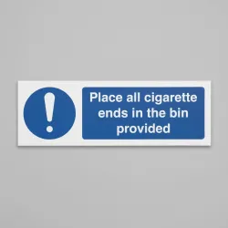 Place All Cigarette Ends in Bins Provided Place All Cigarette Ends in Bins Provided